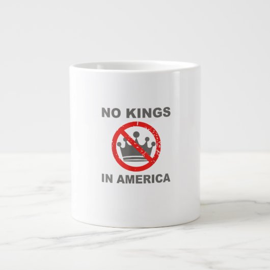 No Kings In America Patriotic Casual Extra Grote Beker (Voorkant)