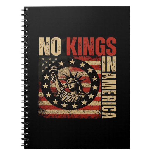 No Kings In America Patriotic Grunge Classic Vinta Notitieboek (Voorkant)