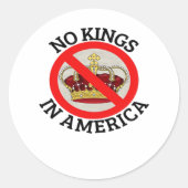 No Kings In America Patriotic Style Ronde Sticker (Voorkant)