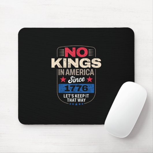 No Kings In America Retro Classic Muismat (Met muis)