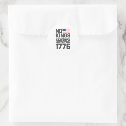No Kings In America Since 1776 Creative Design Ronde Sticker (Tas)