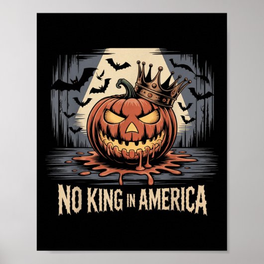 No Kings In America Since 1776 Distressed Usa Flag Poster (Voorkant)