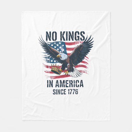 No Kings In America Since 1776 Minimal Clean Fleece Deken (Voorkant)