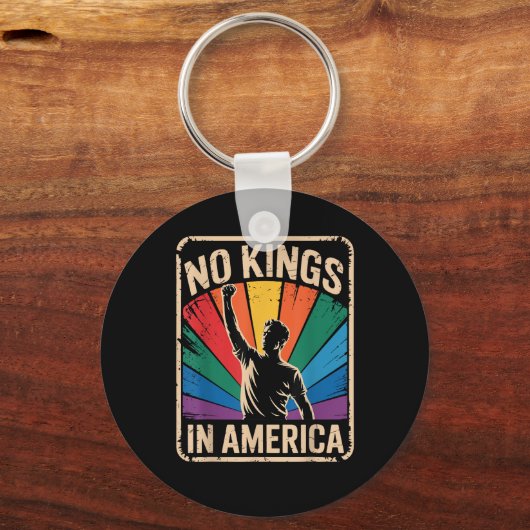 No Kings In America Since 1776 Patriotic Style Sleutelhanger (Voorkant)