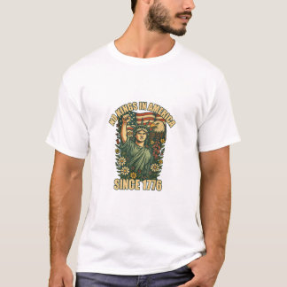 No Kings In America Statue Of Justice For Immigran T-shirt