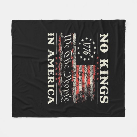No Kings In America United States Independence Cla Fleece Deken (Voorkant (Horizontaal))