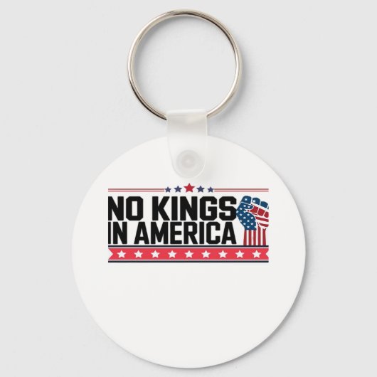 No Kings In America USA Minimal Clean Sleutelhanger (Voorkant)