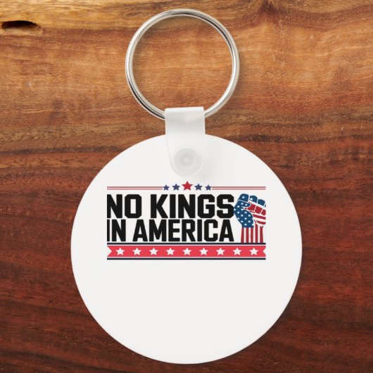 No Kings In America USA Minimal Clean Sleutelhanger (Voorkant)