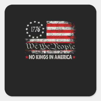 No Kings In America We The People Retro Cool Vierkante Sticker