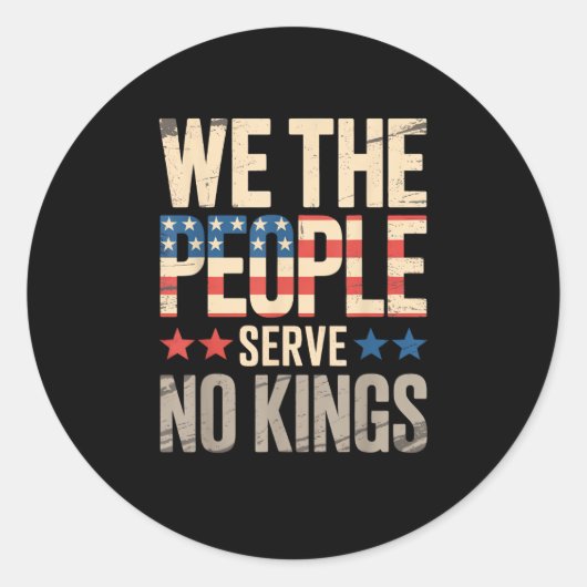 No Kings In America We The People Ronde Sticker (Voorkant)