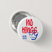 No Kings in the U.S.A. Button - Rood en blauw vet (Voorkant /achterkant)