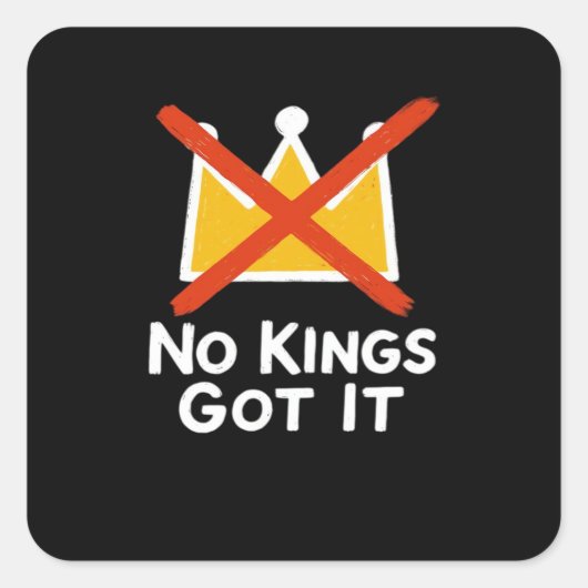 No Kings It - Defiant To The People Anti-Tyranny 1 Vierkante Sticker (Voorkant)