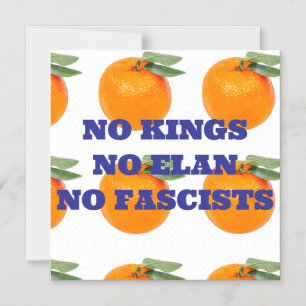 NO KINGS NO ELAN NO FASCISTS MAGNET MAGNETISCHE UITNODIGING