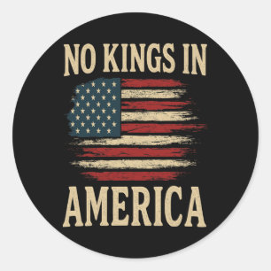 No Kings Patriotic Freedom Liberty Verenigde Stat Ronde Sticker