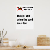 No Kings poster - Evil Wins When Good Are Silent (Keuken)