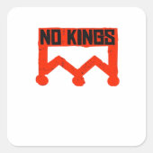 No Kings Protest Graphic Grunge Crown American Cl Vierkante Sticker (Voorkant)