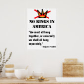 No Kings Protest poster - Ben Franklin Quote (Keuken)