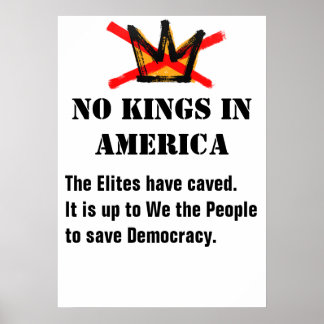 No Kings Protest poster - Citation Ben Franklin