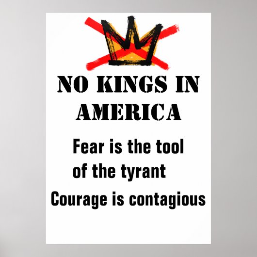 No Kings Protest poster - Moed is besmettelijk (Voorkant)