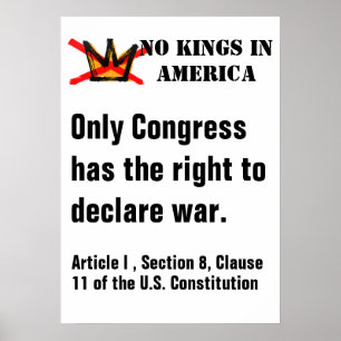 No Kings Protest poster - Recht om oorlog te verkl