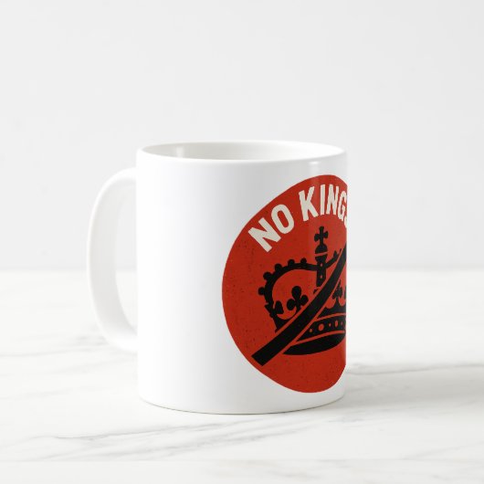 No Kings Protest Symbol Koffiemok (Voorkant links)