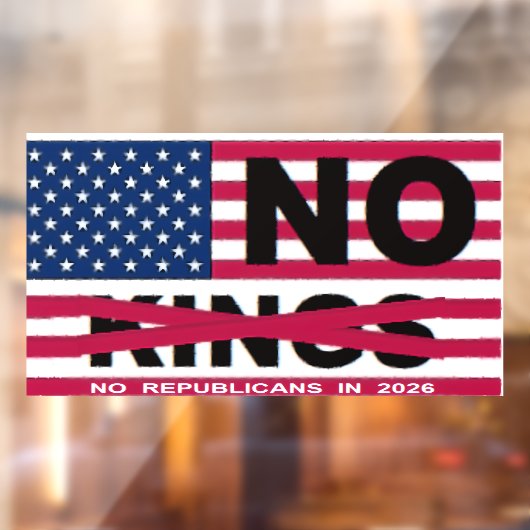 "NO kings" Raamsticker (Vel 2)