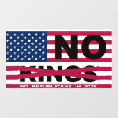 "NO kings"  Raamsticker (Vel)