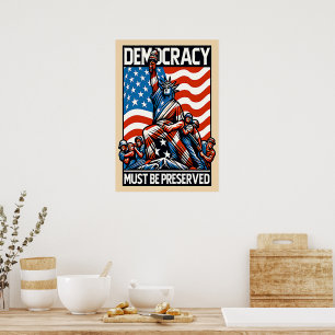 No Kings Save Democracy Poster