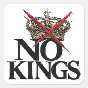 NO KINGS T-shirt Vierkante Sticker