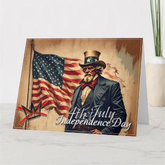 No Kings Uncle Sam Independence Day Art Kaart