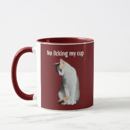 No Licking My Cup Funny Cat Mug Mok
