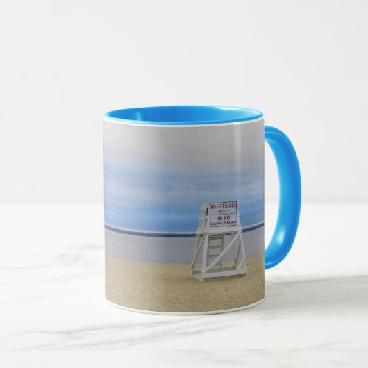 No Lifeguard on Duty Two-Tone Mug Mok (Voorkant rechts)