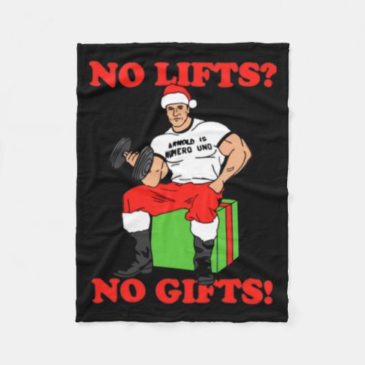 No Lifts No Arnold Schwarzenegger Christma  Fleece Deken (Voorkant)