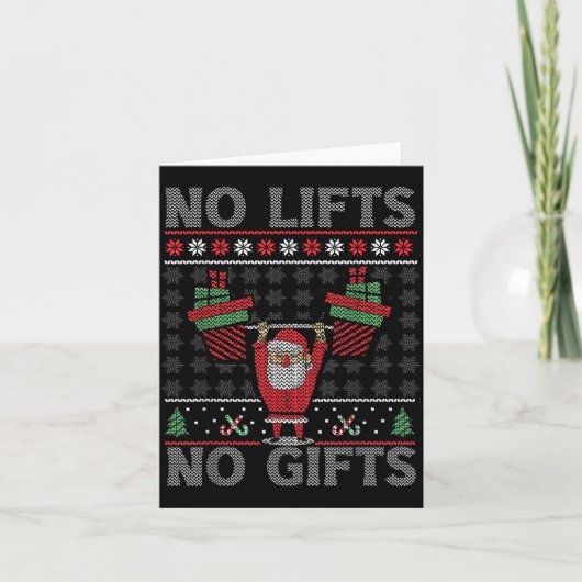 No Lifts No Christmas Gym Ugly Santa Kaart (Voorkant)
