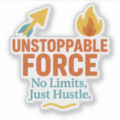 No Limits, Just Hustle Motivational Vinyl Sticker (Devant)