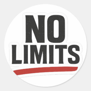 No Limits Motivatie Sticker – Vet zwart en rood