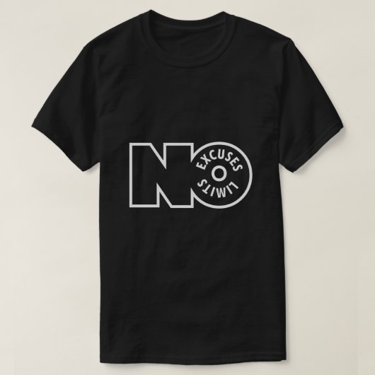 No Limits No Excuses Unisex T-Shirt – Typography (Design devant)