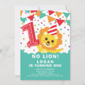No Lion 1er Anniversaire Invitation (Devant)