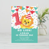 No Lion 1er Anniversaire Invitation (Debout devant)