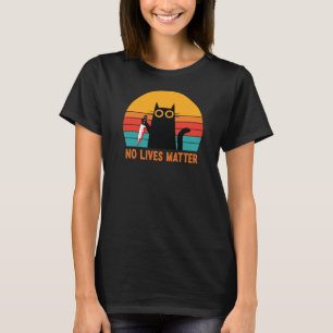 No Lives beroemd gemaakt door Halloween Cat Sticke T-shirt