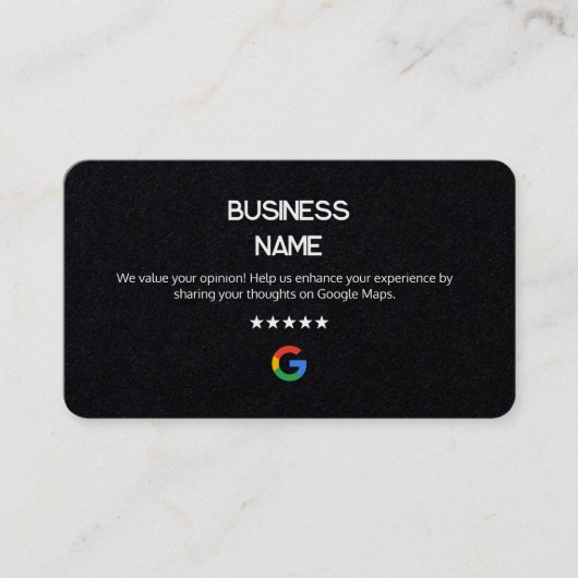 📲 No Logo Simple Google Review Premium Cartes (Devant)