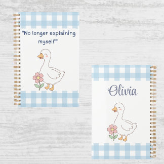 No Longer Explaining Myself Goose Gingham Planner