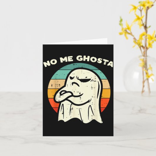 No Me Ghosta Funny Ghost Mexican Halloween Men Wom Kaart (Gele Bloem)