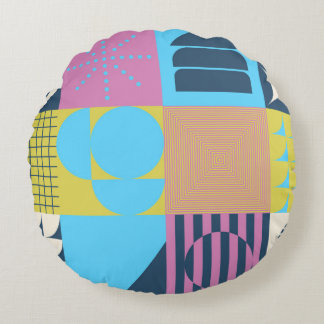 No Modernisme kunstwerkpatroon gemaakt met abstrac Rond Kussen