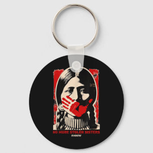 No-More Stolen Sister Red Hand MMIW Awareness Amer Sleutelhanger