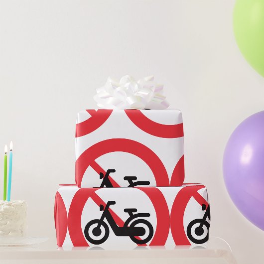No Motorbikes Road Sign Cadeaupapier