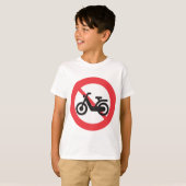 No Motorbikes Road Sign T-shirt (Voorkant volledig)