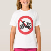 No Motorbikes Road Sign T-shirt (Voorkant)