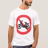 No Motorbikes Road Sign T-shirt (Voorkant)