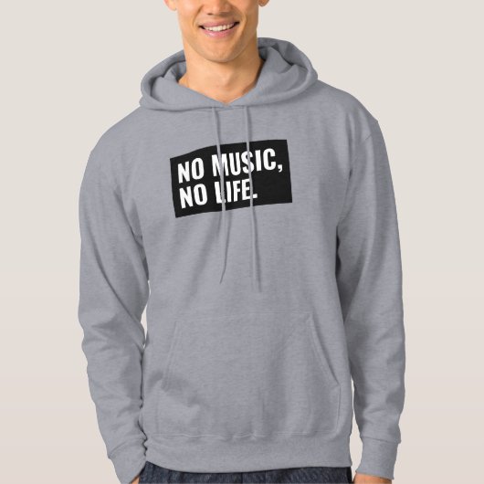 No Music No Life Hoodie – Bold Statement Pullover (Voorkant)